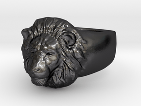 Lion Ring (size11) in Polished and Bronzed Black Steel