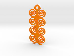 Spiral Pendant in Orange Processed Versatile Plastic