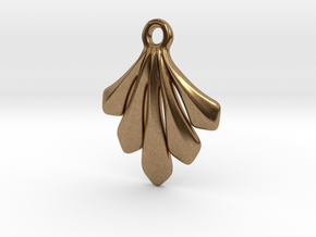 Leaf shaped pendant in Natural Brass