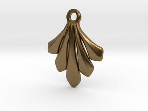 Leaf shaped pendant in Natural Bronze