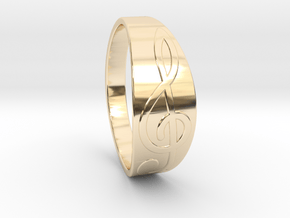 Size 9 M G-Clef Ring  in 14K Yellow Gold