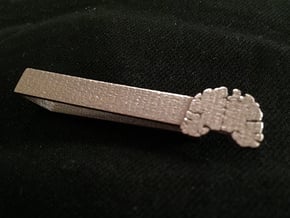 Brain Tie Bar - 2-1/4" (Standard) in Polished Bronzed Silver Steel