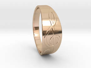Size 7 M G-Clef Ring  in 14k Rose Gold