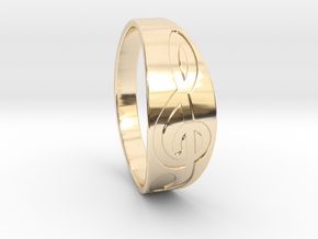 Size 11 M G-Clef Ring Engraved in 14K Yellow Gold
