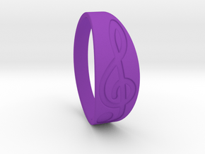 Size 11 M G-Clef Ring Engraved in Purple Processed Versatile Plastic