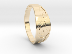Size 9 M G-Clef Ring Engraved in 14K Yellow Gold