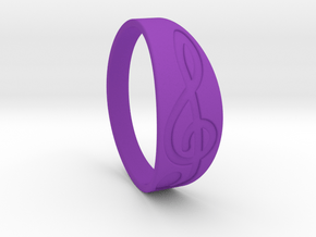 Size 8 M G-Clef Ring Engraved in Purple Processed Versatile Plastic