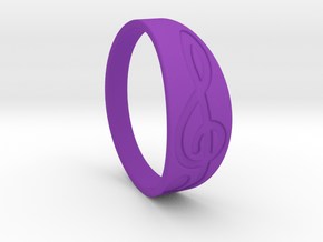 Size 7 M G-Clef Ring Engraved in Purple Processed Versatile Plastic