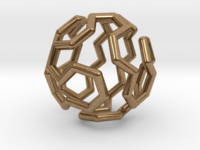 Buckyball Cycle Pendant in Natural Brass