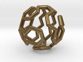Buckyball Cycle Pendant in Natural Bronze
