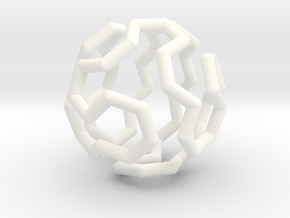 Buckyball Cycle Pendant in White Processed Versatile Plastic