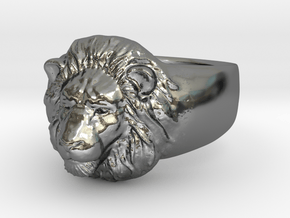Lion Ring (size11) in Fine Detail Polished Silver