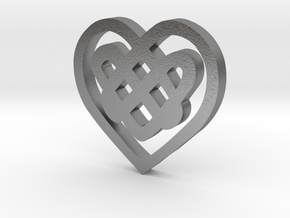 Celtic Heart Knot in Natural Silver