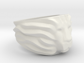 Lion's Head Ring in White Natural Versatile Plastic