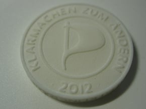 Piratenmünze 4cm in White Natural Versatile Plastic