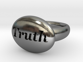 S46 Small Signet Truth Ring Scaled To Size 7.25  in Polished Silver