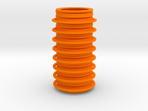 Disc Vase in Orange Processed Versatile Plastic