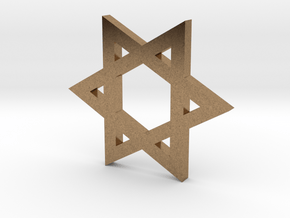 Star of David in Natural Brass