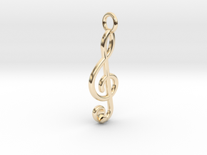 G Clef lost diamond in 14K Yellow Gold
