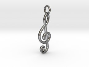 G Clef lost diamond in Polished Silver