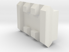 3 Slots Rail With Center Slot in White Natural Versatile Plastic