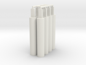 8x Pegs 2.0 in White Natural Versatile Plastic