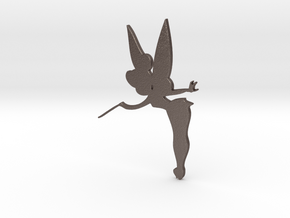 Tinkerbell Silhouette in Polished Bronzed Silver Steel