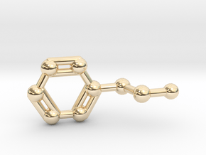 Phenethylamine Molecule Keychain Pendant in 14K Yellow Gold
