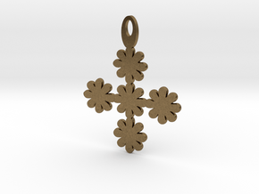 Flower pendant in Natural Bronze