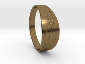 Size 10 M G-Clef Ring  in Polished Bronze