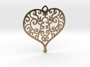 Heart Pendant in Natural Brass