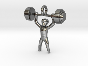 Weightlifter 1 in Fine Detail Polished Silver