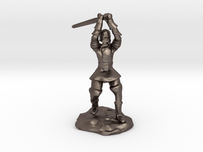 Human Paladin Zealot of Pelor With Longsword in Polished Bronzed Silver Steel