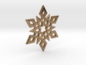 Snowflake Charm 2 in Natural Brass