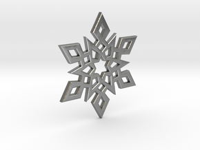 Snowflake Charm 2 in Natural Silver