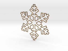 Snowflake Pendant 3 in Natural Brass