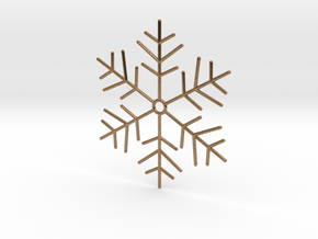 Snowflake Pendant 4 in Natural Brass