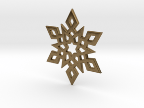 Snowflake Pendant 2 in Natural Bronze