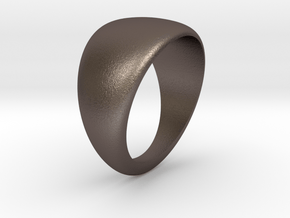 Simple ring in Polished Bronzed Silver Steel