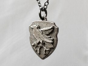 Ravenclaw Crest Necklace in Polished Bronzed Silver Steel