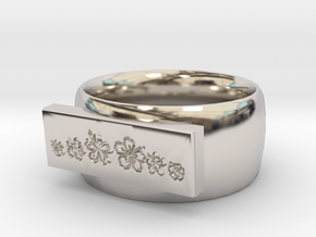 Flower  Ring Version 1 in Platinum