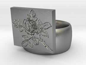 Rose Ring in Natural Silver