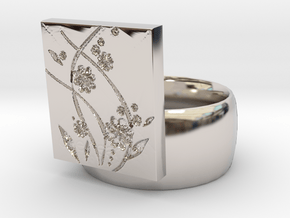 Flower  Ring Version 2 in Platinum