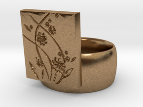 Flower  Ring Version 2 in Natural Brass