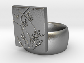 Flower  Ring Version 2 in Natural Silver