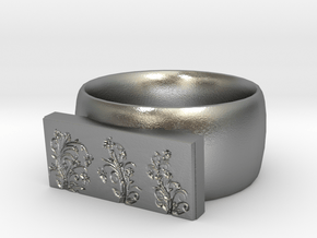 Flower  Ring Version 4 in Natural Silver