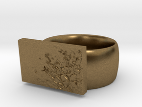 Flower  Ring Version 7 in Natural Bronze