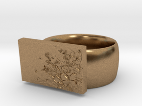 Flower  Ring Version 7 in Natural Brass
