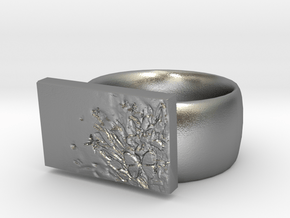 Flower  Ring Version 7 in Natural Silver