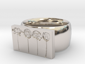 Flower Ring Version 9 in Platinum